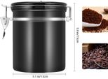 1.5L 304 Acciaio Inox Ermetico Caffè In Grani Contenitore Di Stoccaggio Canister Can Nero