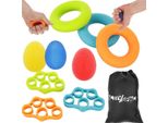 Set Di 9 Elastici Per Esercizi Per Le Dita E Il Polso - Allenatore Per Le Mani
