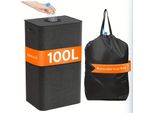 100L Nero Deposito Bottiglia Con Coperchio, Include 1 Tasche Interne Riutilizzabili, Per Cucina / Esterno, Grande Contenitore Vuoto Bottiglia Collettore