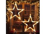 Led Stelle Di Natale Luci Di Finestra 2 Pezzi Bianco Caldo Led Stelle Luci Finestra Stelle Appese Luci A Batteria Decorazione Di Natale Porta Casa Festa Decorazione