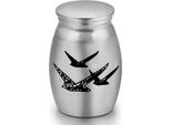 Elegante Mini Urna Per Ceneri - 15 Ml - 25 X 16 Mm - Urna Commemorativa Per Animali E Persone - Argento