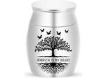 Elegante Mini Urna Per Ceneri - 30 Ml - 40X30 Mm - Urna Per Animali E Persone - Argento - Urna Commemorativa