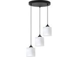 Lampada A Sospensione Riffle Nera A 3 Luci Con Paralumi A Cubo Bianchi E27 Ow - Luce A Sospensione Elegante Per L'illuminazione Di Interni Moderni