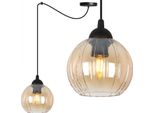 Lampada A Sospensione Costa Spider Nera A 1 Luce Con Globo Color Miele E27 - Elegante Lampada A Sospensione Per Una Calda Illuminazione Interna