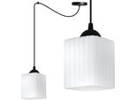 Lampada A Sospensione Riffle Spider Nera A 1 Luce Con Paralume A Cubo Bianco E27 - Luce A Sospensione Moderna Per Un'illuminazione D'interni Di Stile