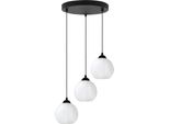 Lampada A Sospensione Costa Nera A 3 Luci Con Globi Bianchi E27 Ow - Luce A Sospensione Elegante Per L'illuminazione Di Interni Moderni