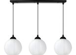 Lampada A Sospensione Costa Nera A 3 Luci Con Globi Bianchi E27 - Elegante Lampada A Sospensione Per L'illuminazione Di Interni Moderni