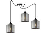 Lampada A Sospensione Riffle Spinne Nera A 3 Luci Con Paralumi Cubici Color Grafite E27 – Lampada Da Soffitto Moderna Per Un'illuminazione Elegante