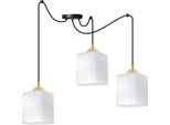 Lampada A Sospensione Riffle Spinne Nera-Oro A 3 Luci Con Paralumi Cubici Bianchi E27 – Elegante Lampada Da Soffitto Per Un Illuminazione Interna Moderna