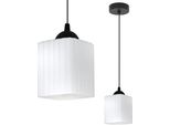 Lampada A Sospensione Riffle Nero 1 Luce Cubo Bianco E27