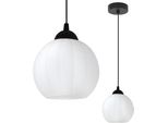 Lampada A Sospensione Costa Nera A 1 Luce Sfera Bianca E27