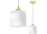 Lampada A Sospensione Riffle Oro 1 Luce Bianco Cubo E27