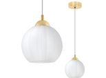 Lampada A Sospensione Costa Oro 1 Luce Bianco Sfera E27
