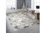 Moderno Tappeto A Pelo Corto Con Motivo Ornamentale Crema Beige Dimensioni: 80 X 300 Cm