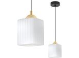 Lampada A Sospensione Riffle Nero-Oro 1 Luce Cubo Bianco E27