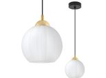 Lampada A Sospensione Costa Nero-Oro 1 Luce Bianco Sfera E27