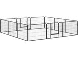Fortuna Lai Recinto All'aperto, Altezza 60 Cm Recinto Per Cuccioli Con Porta, Box Per Cuccioli, Box Per Cani Con 12 Pannelli, Recinto Per Cani, Acciaio, Nero