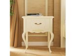 Casa Padrino Comodino Barocco Con Cassetto Crema H. 60 Cm - Mobili Barocchi