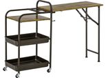 Carrello Portarotoli Fortuna Lai Carrello Di Servizio Con Piano Ribaltabile 2 Vassoi Ruote E Piedini Regolabili Per Cucina E Sala Da Pranzo