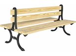 Panchina Casa Padrino Colori Naturali / Nero 180 Cm - Panchina Da Giardino Bifacciale