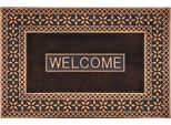 Howhomely | Zerbino Di Gomma - Tappeto Per Porta - Oro Nero - 60 X 40 Cm - Tappeto D'ingresso