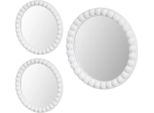 Howhomely | Specchi - Set Di 3 Specchi Da Parete - Bianco - 25 X 25 Cm - Specchi Decorativi - Rotondi E Moderni