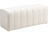 Fortuna Lai Panca Moderna Per Camera Da Letto, Panca Imbottita Con Struttura In Legno, Portata Massima 220 Kg, Poggiapiedi, Bianco Crema