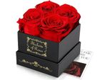 Kbrushop Scatola Di Rose Eterne - 4 Rose - Il Regalo Perfetto Pieno Di Amore Ed Eleganza