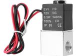 Valvola Pneumatica Elettrica In Alluminio A Solenoide 12V Dc 1/4" 2 Vie Normalmente Chiusa"