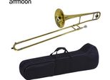 Ammoon Trombone Contralto Ottone Laccato Oro Tono Bb Strumento A Fiato Con Bocchino Cupronickel Custodia