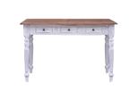 Vidaxl Scrivania Con Cassetti Bianchi 117X57X75 Cm In Legno Massiccio Antico