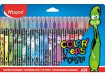 Maped 845401 Penne In Fibra Maped Color'peps Monster, Confezione Da 24 Pezzi