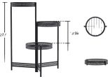 Supporto Per Piante, Moderno E Minimalista, In Metallo, Nero, 3 Livelli