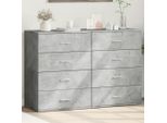 Vidaxl Credenze 2 Pz. Grigio Cemento 60X39X80 Cm Materiale A Base Di Legno