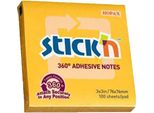 Tampone Autoadesivo Stick'n Hopax 360°, 76X76 Mm, Arancione, 100 Fogli