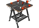 Tavolo Da Lavoro E Di Serraggio - Portata 454 Kg - Ampia Superficie Di Lavoro 70X65 Cm - Pieghevole - Altezza Regolabile 60-92 Cm - Piano Di Lavoro In Mdf Telaio In Acciaio Q195 Tavolo Da Lavoro - Segatura, Levigatura, Pulizia.