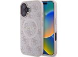 Guess GUHMP16SG4GFRP Custodia Protettiva Per Iphone 16 6,1" Rosa/Rosa Hardcase 4G Ring Classic Logo Magsafe"