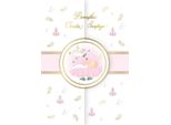 Biglietto A5 Busta Battesimo Rosa