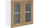 Vidaxl Pensile Da Cucina Lyon Con Ante In Vetro Rovere Artisan 60X31X60 Cm