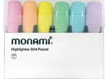 Evidenziatore Monami 604, 1-4 Mm, Punta A Cuneo, Colori Pastello, Set Da 6