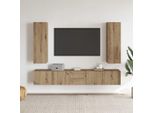 Vidaxl Mobili Tv A Parete 5 Pz. Materiale Artigianale A Base Di Legno Di Quercia
