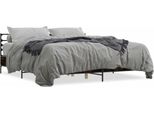Vidaxl Struttura Letto In Rovere Affumicato 200X200 Cm Materiale A Base Di Legno E Metallo