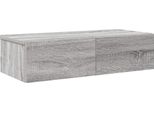Vidaxl Mensola A Muro Con Cassetti Grey Sonoma 60X26,5X15Cm Materiale A Base Di Legno