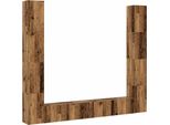Vidaxl Mobili Tv A Parete 6 Pz. Materiale A Base Di Legno Di Recupero