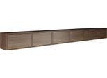 Selsey Framme - Pannello Porta Tv A Sei Ante 300 Cm, Effetto Legno Noce Wisconsin