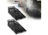 Fiqops Rampa Di Accesso In 2 Pezzi Rampa In Plastica Per Carichi Pesanti Con Dispositivo Di Arresto Rampa Per Auto Fino A 3 Tonnellate
