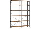 Libreria Vasagle, Scaffale Verticale A 6 Livelli, 30 X 120 X 172,5 Cm, Design Industriale, Per Soggiorno, Studio, Balcone, Cucina
