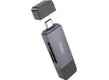 Hoco Lettore Di Schede Di Memoria 2In1 Usb A + Tipo C 3.0 HB45 Grigio