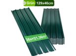Yakimz Pannelli Per Tetti In Lamiera Grecata 12/24/36 Pz 129X46Cm, Lamiera Profilata In Acciaio Zincato Ondulata - Verde 21㎡ 36X