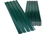 12X Lastre Trapezoidali 129X46Cm = 7M² Pannelli Per Tetto Lastra Per Tettoia Carport Lastra Profilata Lastra Per Parete Lastra Per Tetto Lastra Ondulata Zincata Verde